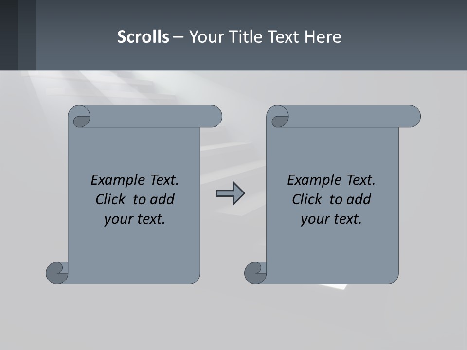 A Set Of Stairs Leading Up To A Bright Light PowerPoint Template