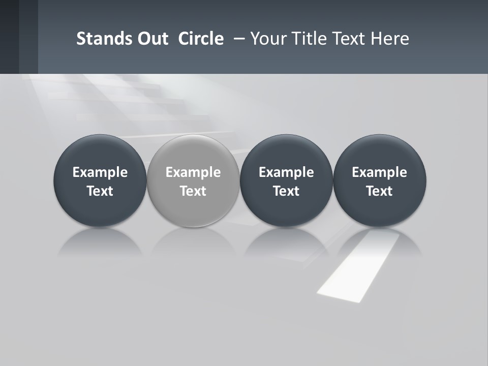 A Set Of Stairs Leading Up To A Bright Light PowerPoint Template