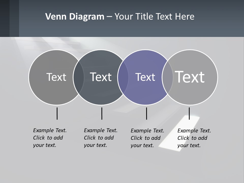 A Set Of Stairs Leading Up To A Bright Light PowerPoint Template