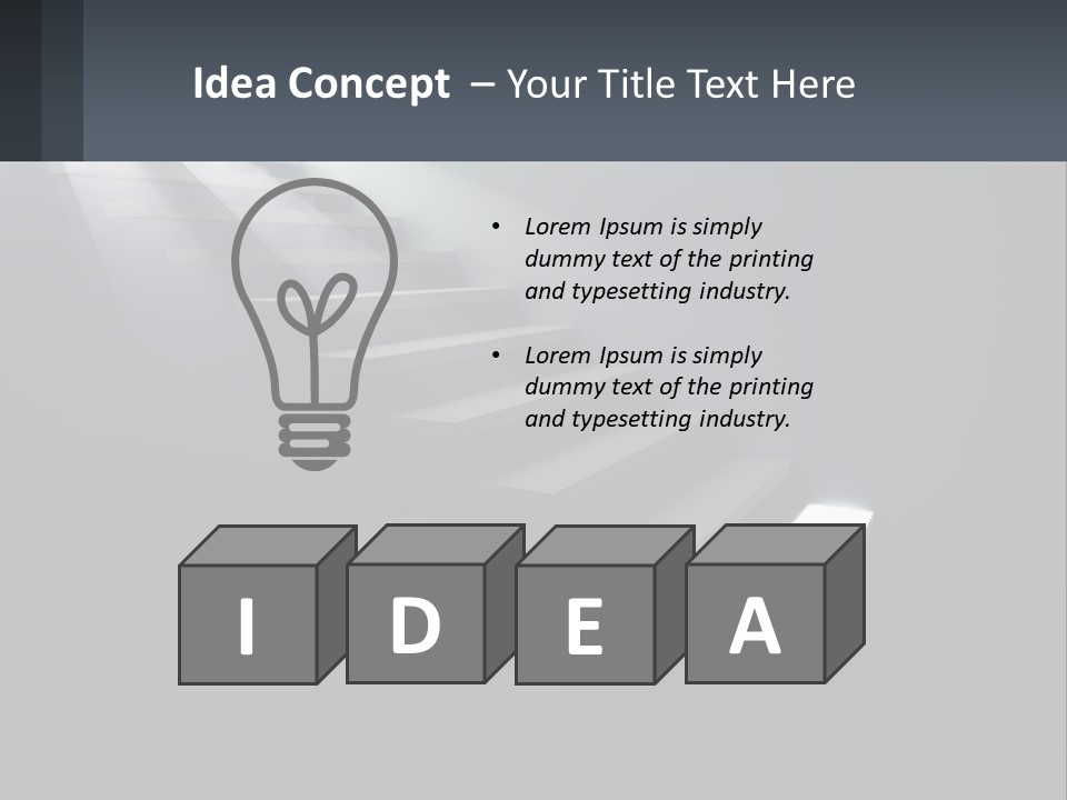 A Set Of Stairs Leading Up To A Bright Light PowerPoint Template