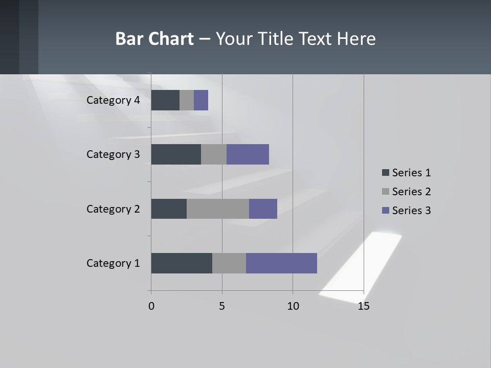 A Set Of Stairs Leading Up To A Bright Light PowerPoint Template