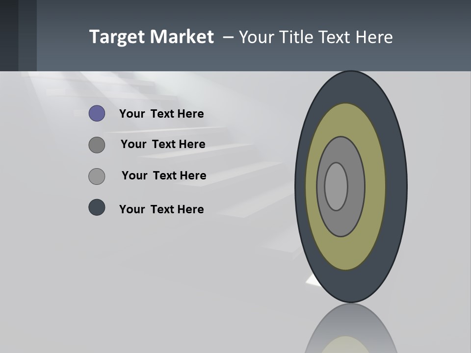 A Set Of Stairs Leading Up To A Bright Light PowerPoint Template