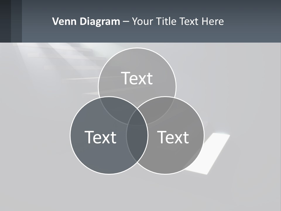 A Set Of Stairs Leading Up To A Bright Light PowerPoint Template
