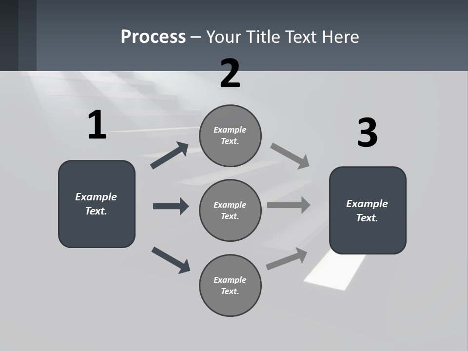A Set Of Stairs Leading Up To A Bright Light PowerPoint Template