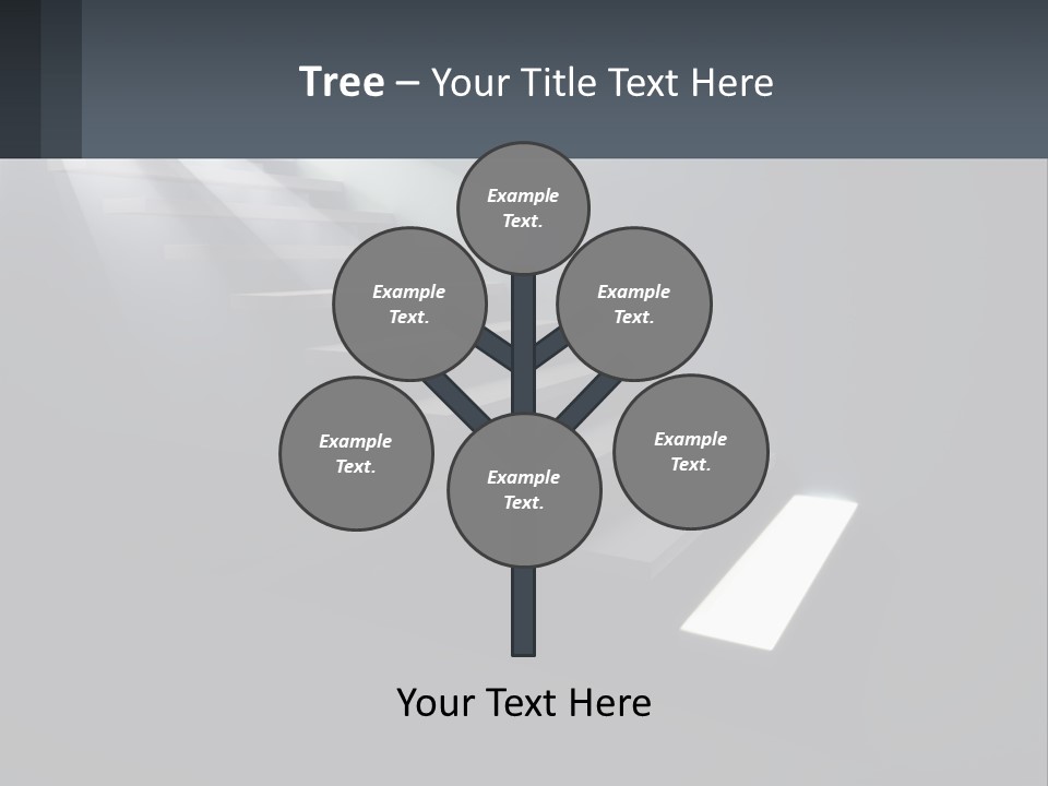 A Set Of Stairs Leading Up To A Bright Light PowerPoint Template