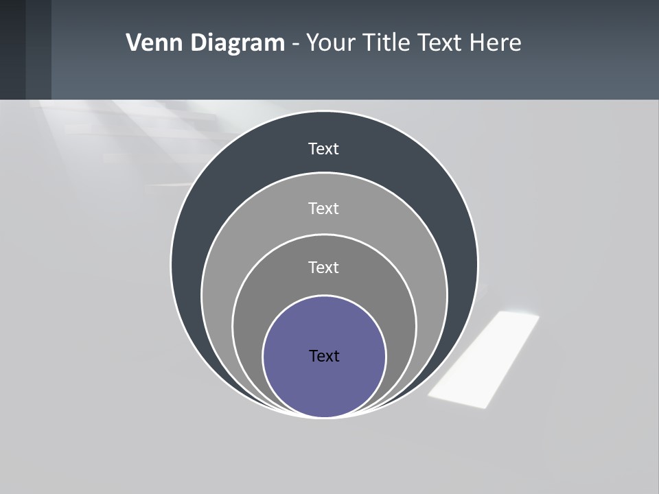 A Set Of Stairs Leading Up To A Bright Light PowerPoint Template