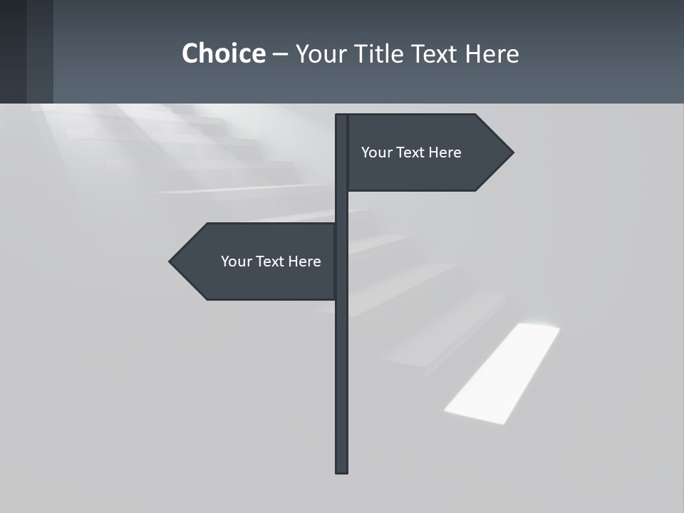 A Set Of Stairs Leading Up To A Bright Light PowerPoint Template