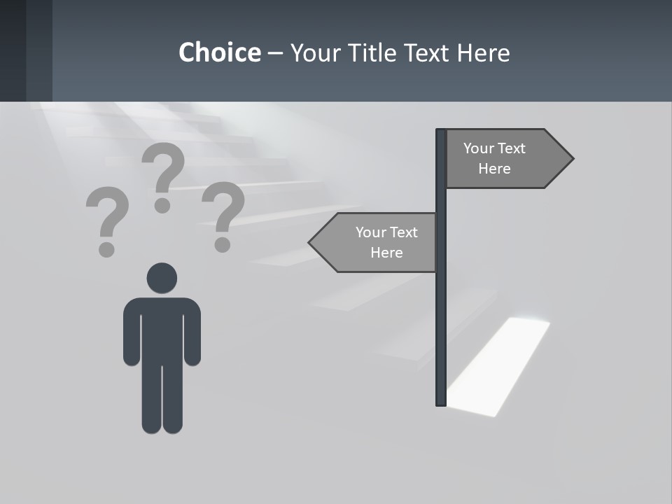 A Set Of Stairs Leading Up To A Bright Light PowerPoint Template