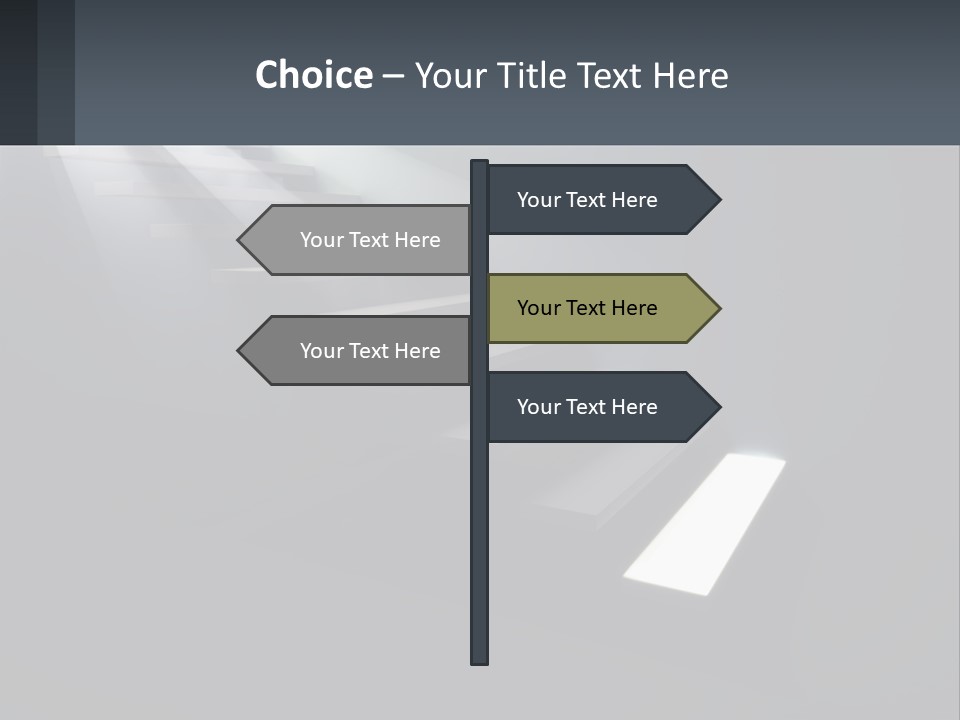 A Set Of Stairs Leading Up To A Bright Light PowerPoint Template