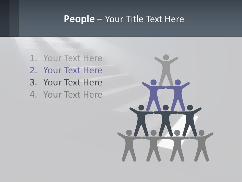 A Set Of Stairs Leading Up To A Bright Light PowerPoint Template