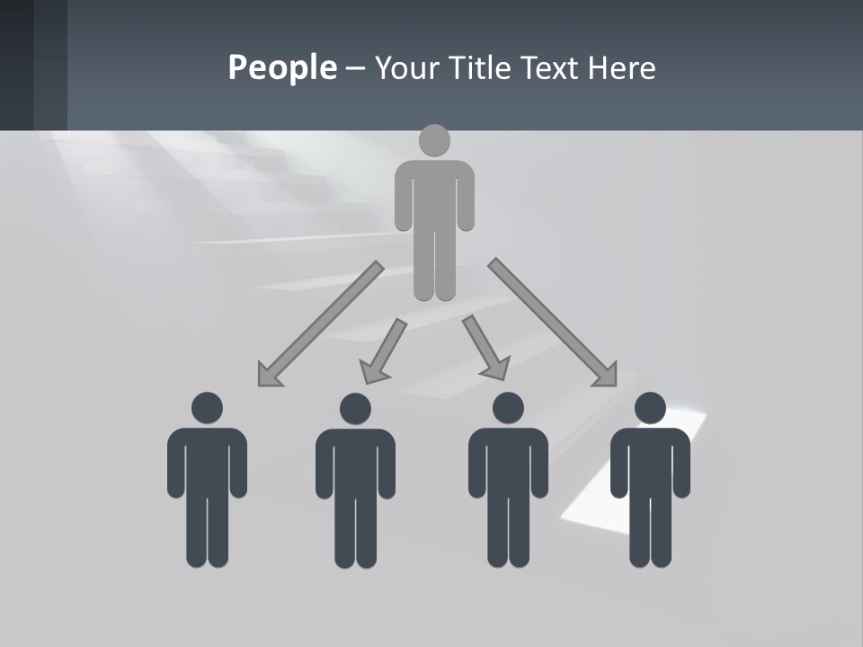 A Set Of Stairs Leading Up To A Bright Light PowerPoint Template