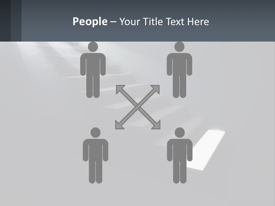 A Set Of Stairs Leading Up To A Bright Light PowerPoint Template