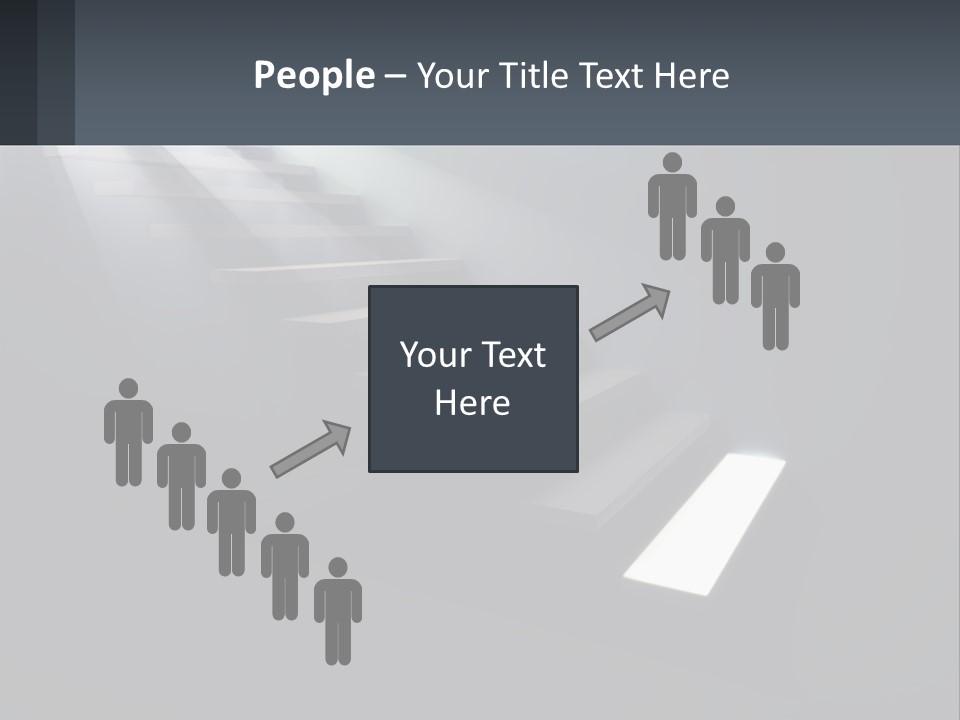 A Set Of Stairs Leading Up To A Bright Light PowerPoint Template