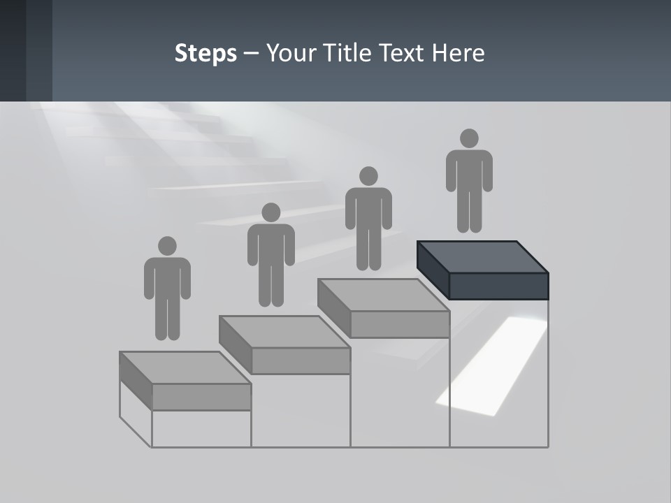 A Set Of Stairs Leading Up To A Bright Light PowerPoint Template