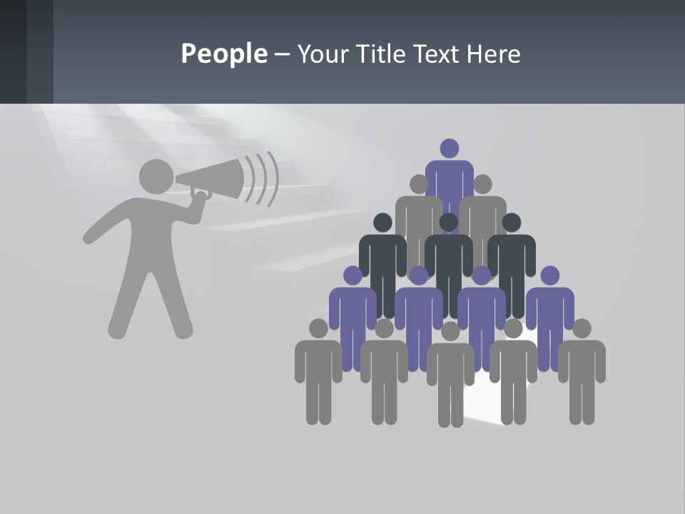 A Set Of Stairs Leading Up To A Bright Light PowerPoint Template