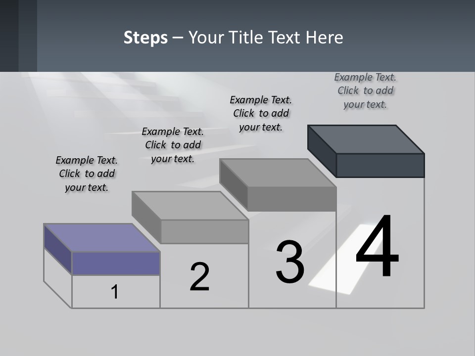 A Set Of Stairs Leading Up To A Bright Light PowerPoint Template