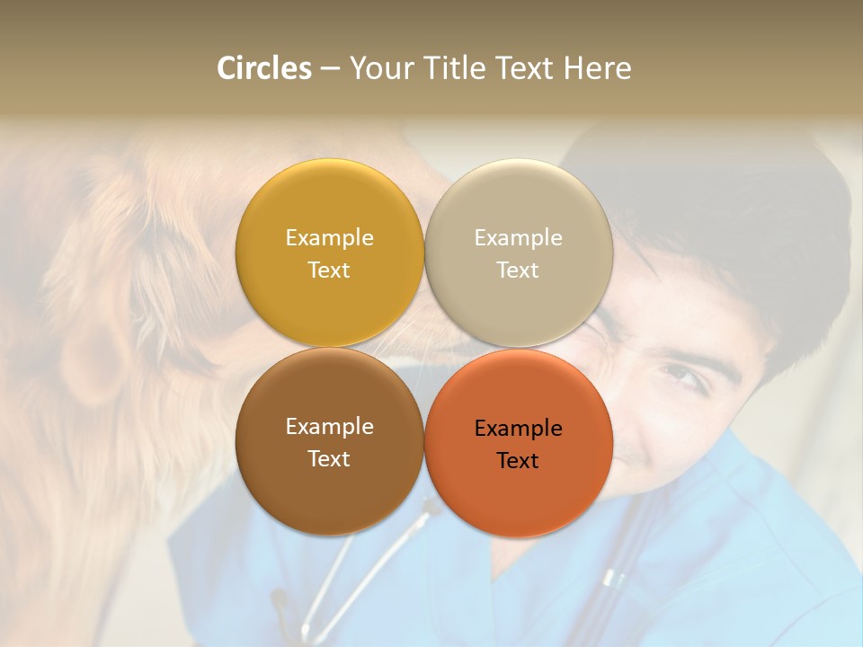 A Man In A Blue Shirt Is Giving A Dog A Kiss PowerPoint Template