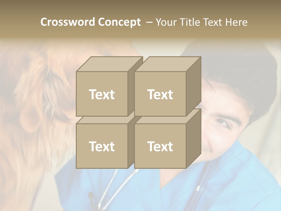 A Man In A Blue Shirt Is Giving A Dog A Kiss PowerPoint Template