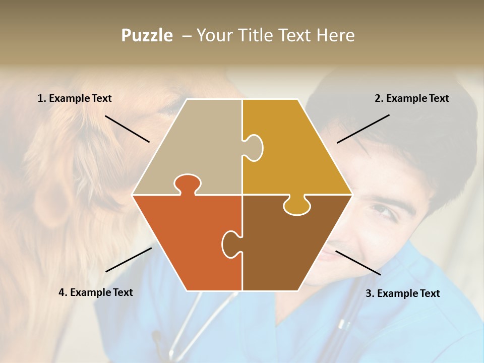 A Man In A Blue Shirt Is Giving A Dog A Kiss PowerPoint Template