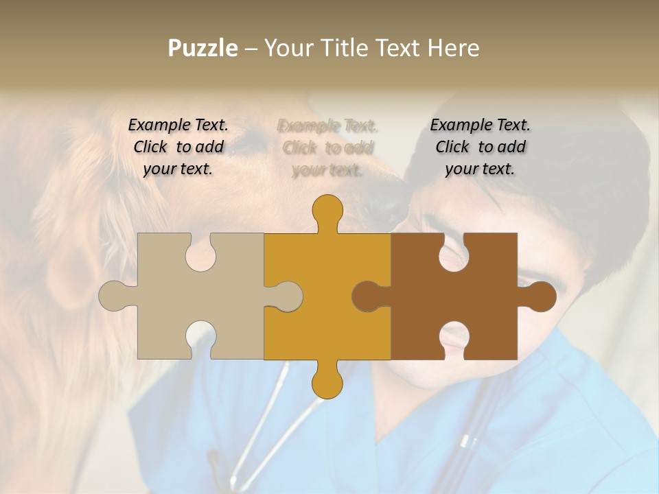 A Man In A Blue Shirt Is Giving A Dog A Kiss PowerPoint Template