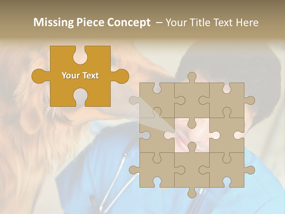 A Man In A Blue Shirt Is Giving A Dog A Kiss PowerPoint Template