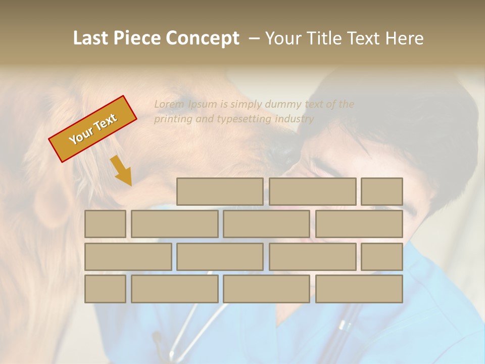 A Man In A Blue Shirt Is Giving A Dog A Kiss PowerPoint Template