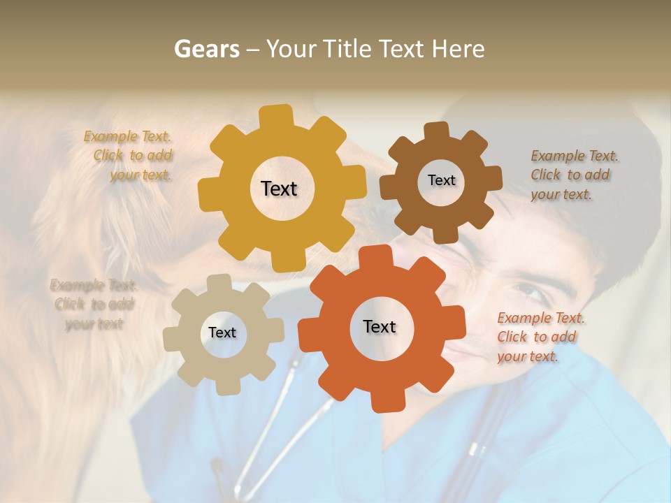 A Man In A Blue Shirt Is Giving A Dog A Kiss PowerPoint Template