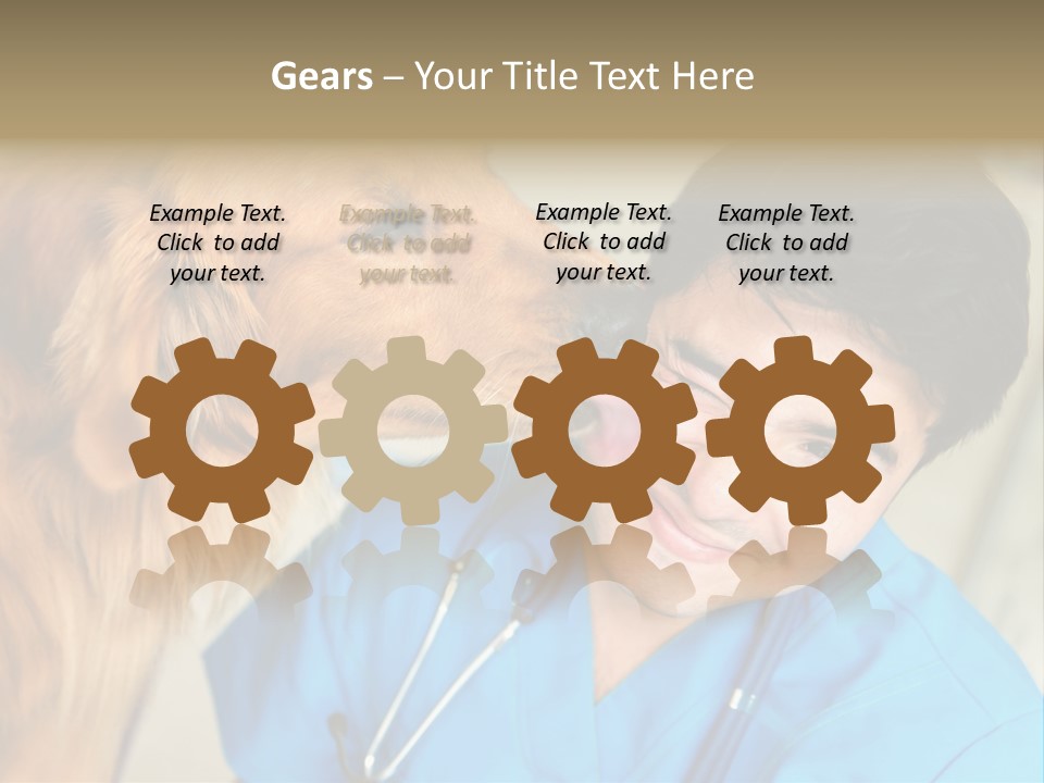 A Man In A Blue Shirt Is Giving A Dog A Kiss PowerPoint Template