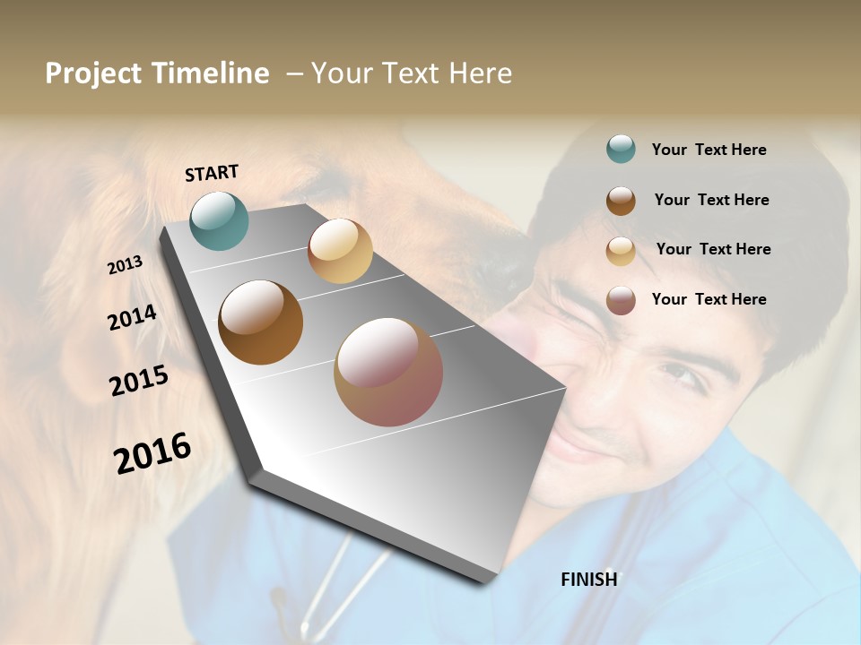 A Man In A Blue Shirt Is Giving A Dog A Kiss PowerPoint Template