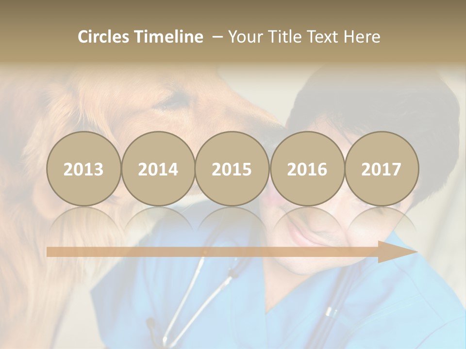 A Man In A Blue Shirt Is Giving A Dog A Kiss PowerPoint Template