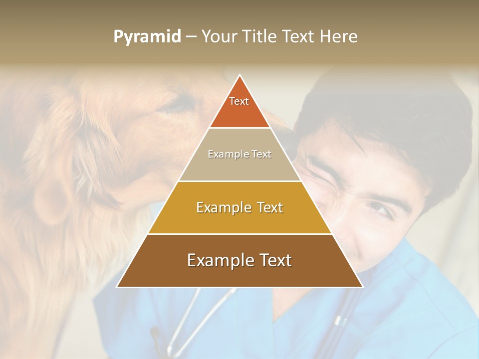 A Man In A Blue Shirt Is Giving A Dog A Kiss PowerPoint Template