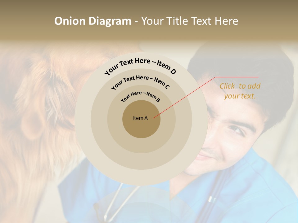 A Man In A Blue Shirt Is Giving A Dog A Kiss PowerPoint Template