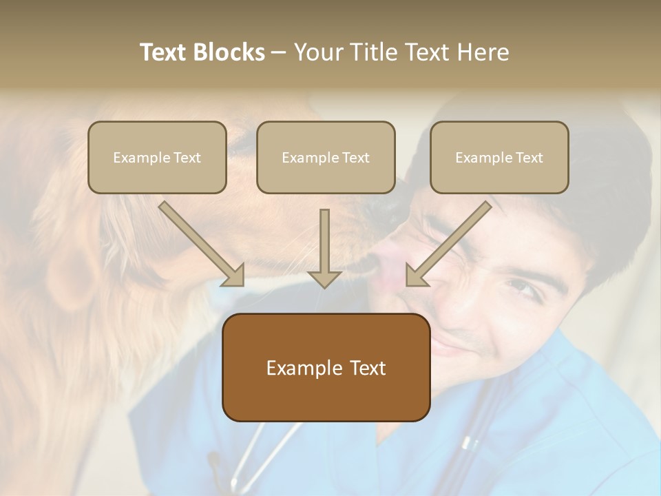 A Man In A Blue Shirt Is Giving A Dog A Kiss PowerPoint Template