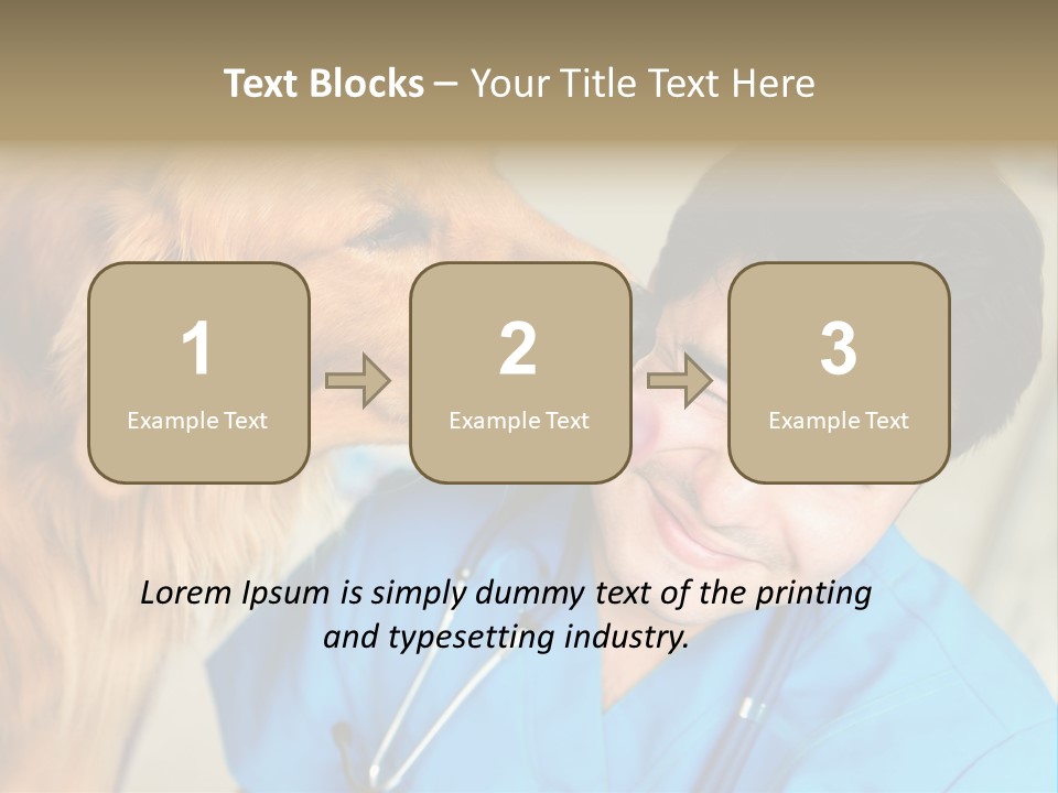 A Man In A Blue Shirt Is Giving A Dog A Kiss PowerPoint Template