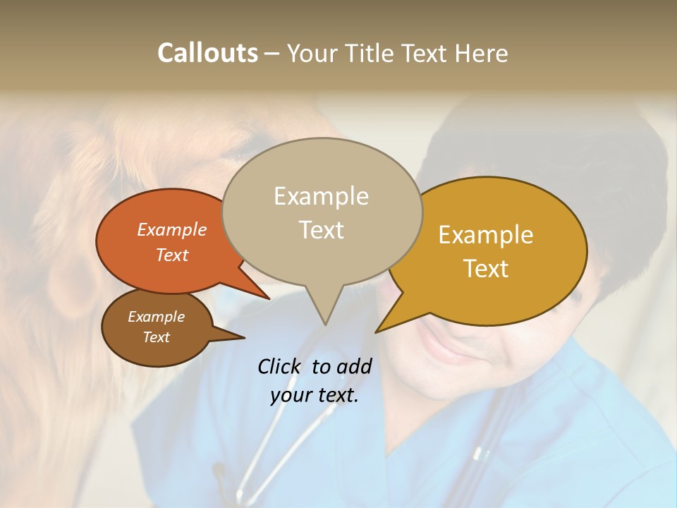 A Man In A Blue Shirt Is Giving A Dog A Kiss PowerPoint Template