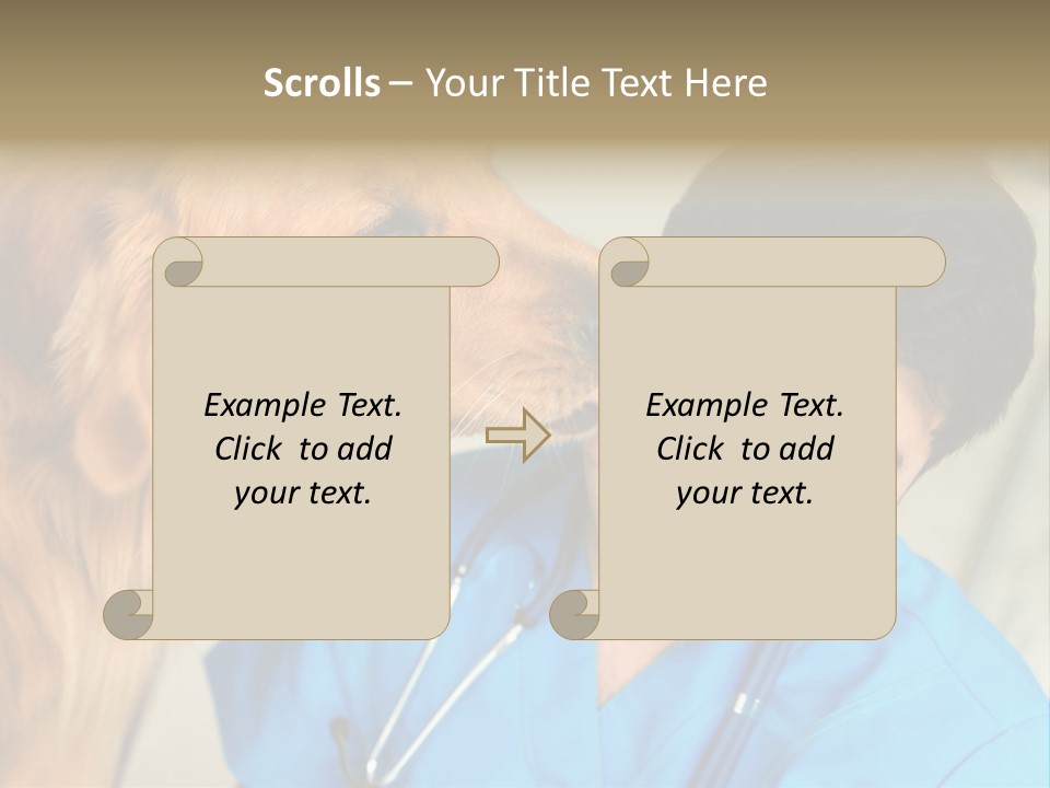 A Man In A Blue Shirt Is Giving A Dog A Kiss PowerPoint Template