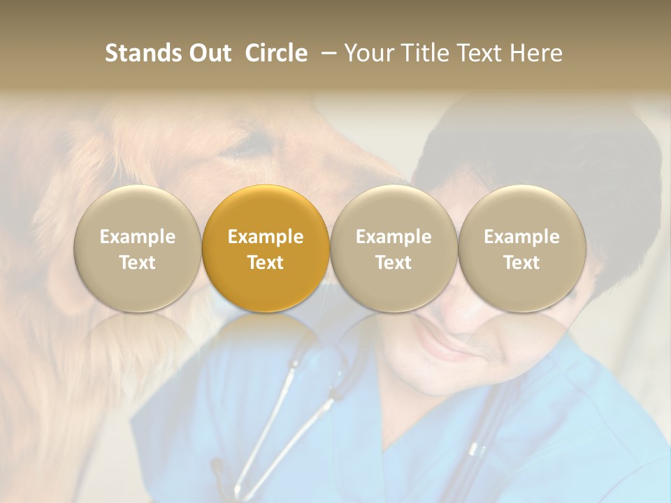 A Man In A Blue Shirt Is Giving A Dog A Kiss PowerPoint Template