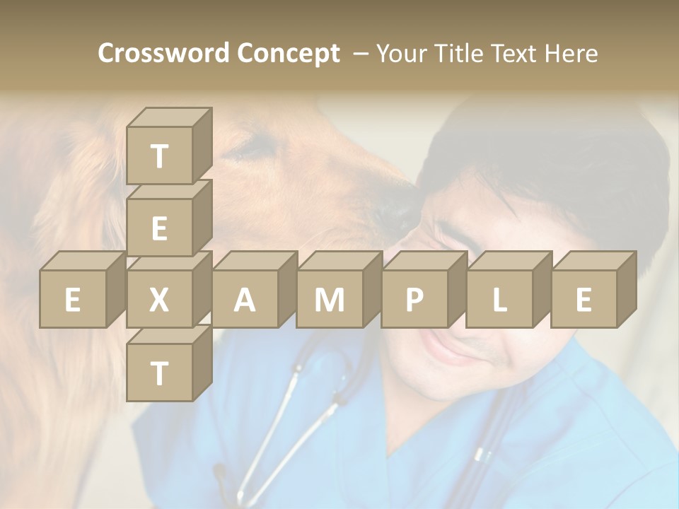 A Man In A Blue Shirt Is Giving A Dog A Kiss PowerPoint Template