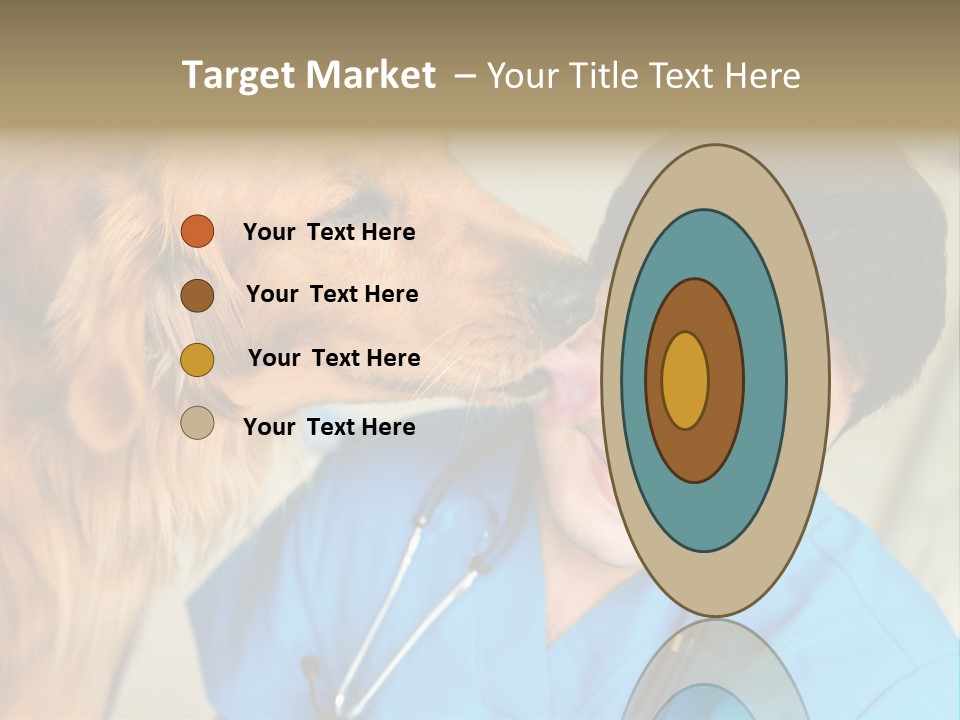 A Man In A Blue Shirt Is Giving A Dog A Kiss PowerPoint Template