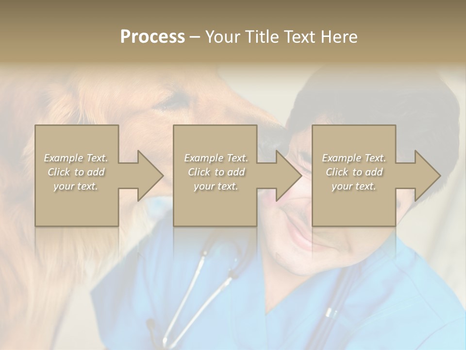 A Man In A Blue Shirt Is Giving A Dog A Kiss PowerPoint Template