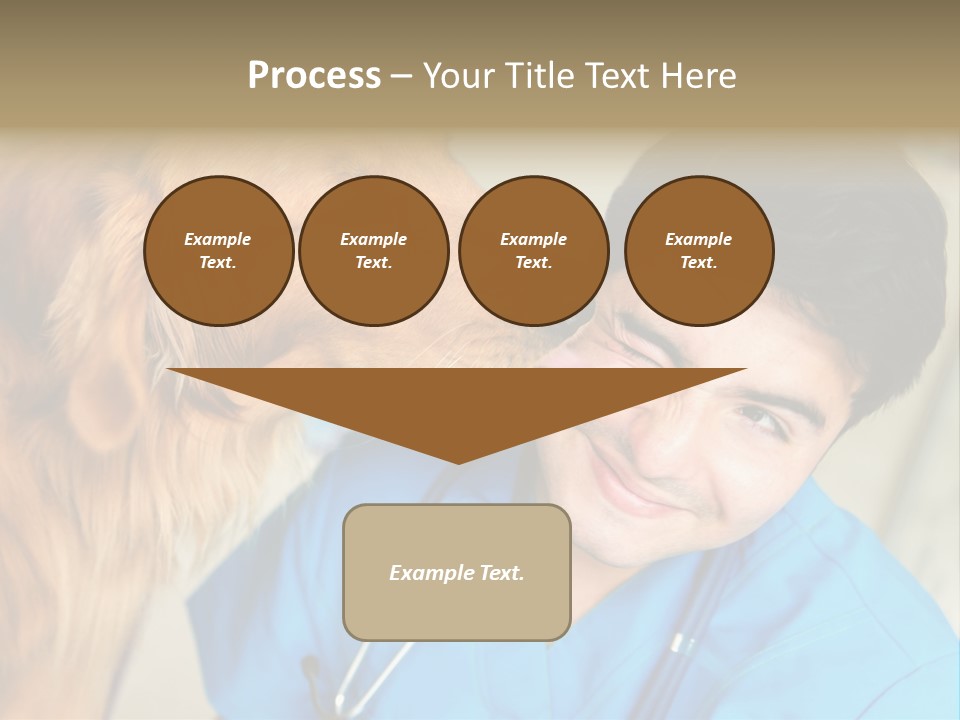 A Man In A Blue Shirt Is Giving A Dog A Kiss PowerPoint Template