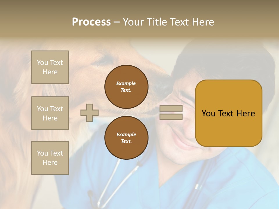 A Man In A Blue Shirt Is Giving A Dog A Kiss PowerPoint Template
