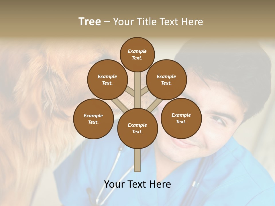 A Man In A Blue Shirt Is Giving A Dog A Kiss PowerPoint Template