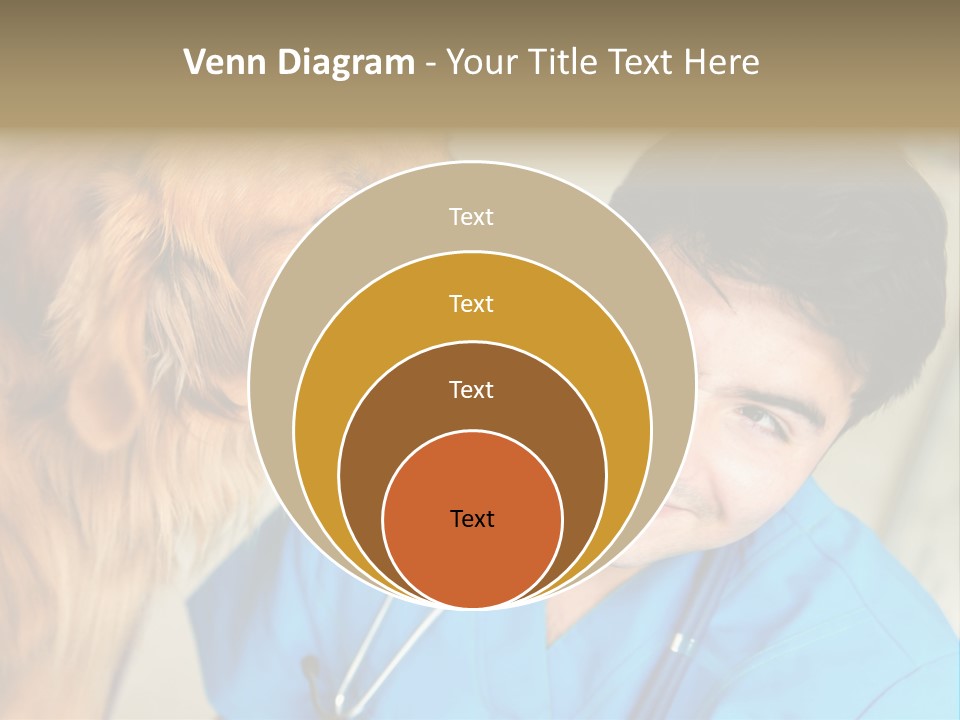 A Man In A Blue Shirt Is Giving A Dog A Kiss PowerPoint Template