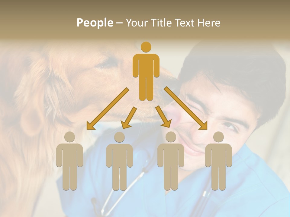 A Man In A Blue Shirt Is Giving A Dog A Kiss PowerPoint Template