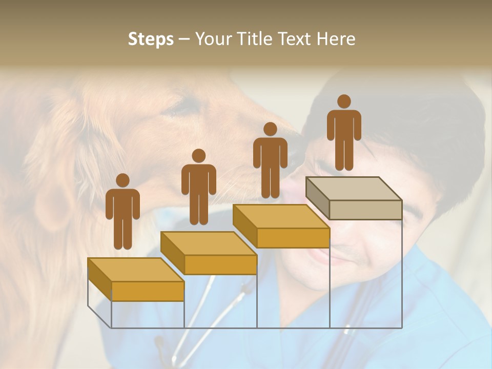 A Man In A Blue Shirt Is Giving A Dog A Kiss PowerPoint Template