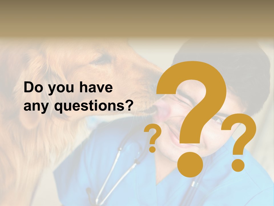 A Man In A Blue Shirt Is Giving A Dog A Kiss PowerPoint Template