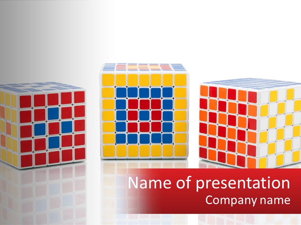 A Group Of Colorful Cubes Sitting On Top Of Each Other PowerPoint Template