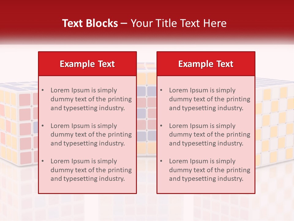 A Group Of Colorful Cubes Sitting On Top Of Each Other PowerPoint Template