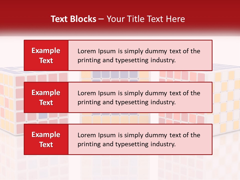 A Group Of Colorful Cubes Sitting On Top Of Each Other PowerPoint Template